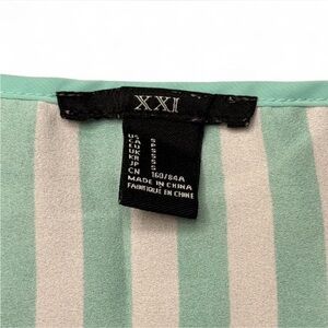XXI / Striped Tank / Turquoise and White / Sheer / Size S